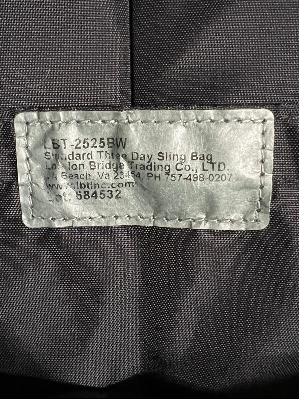 London Bridge Trading Three Day Sling Bag Black Tactical Military Backpack